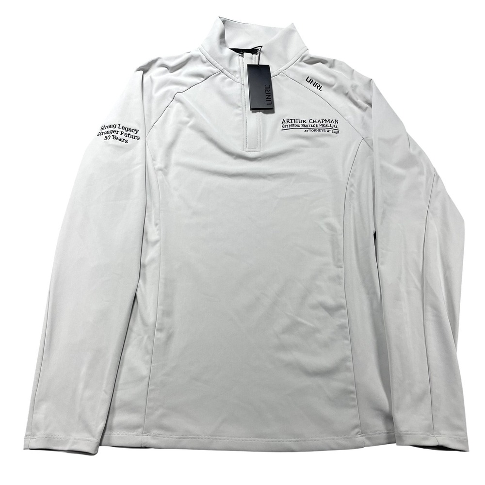 UNRL Highlands Pullover Mens Small Gray 1/4 Zip‎ Arthur Chapman Stretch Shirt